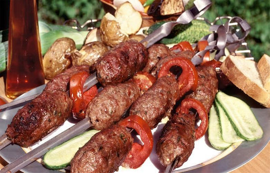 Moroccan Spiced Lamb Koftas with Grilled Halloumi & Minted Couscous