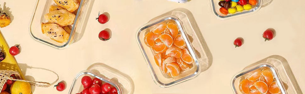 10-Pack 30oz Glass Containers: Airtight Meal Prep Bento Box for Microwave/Dishwasher (Gray) - Take Fire