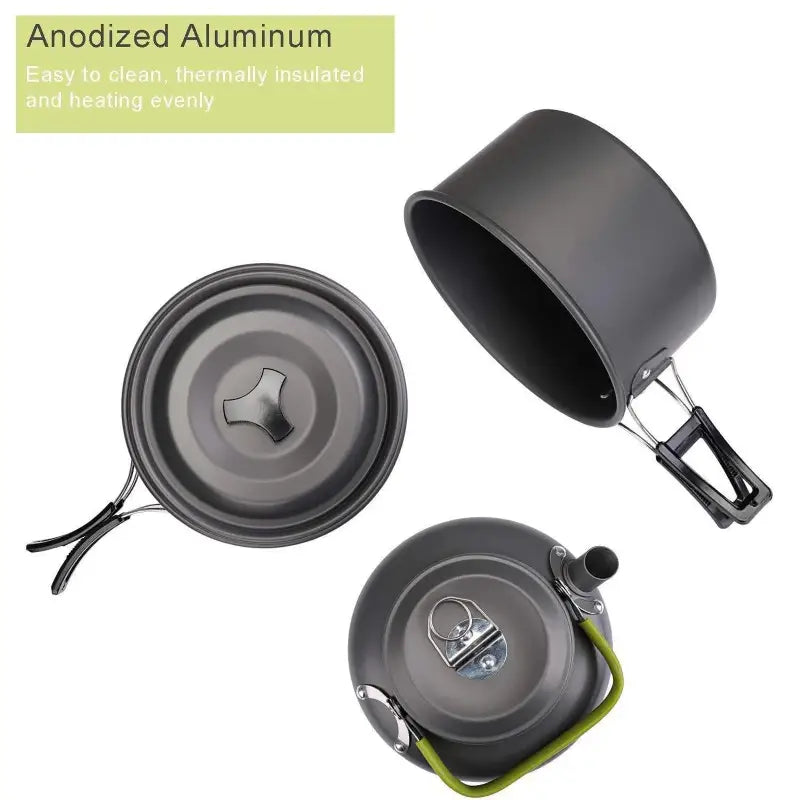 TakeFunGOGOGO Compact 2-Person Camping Cookware Set TakeFunGOGOGO
