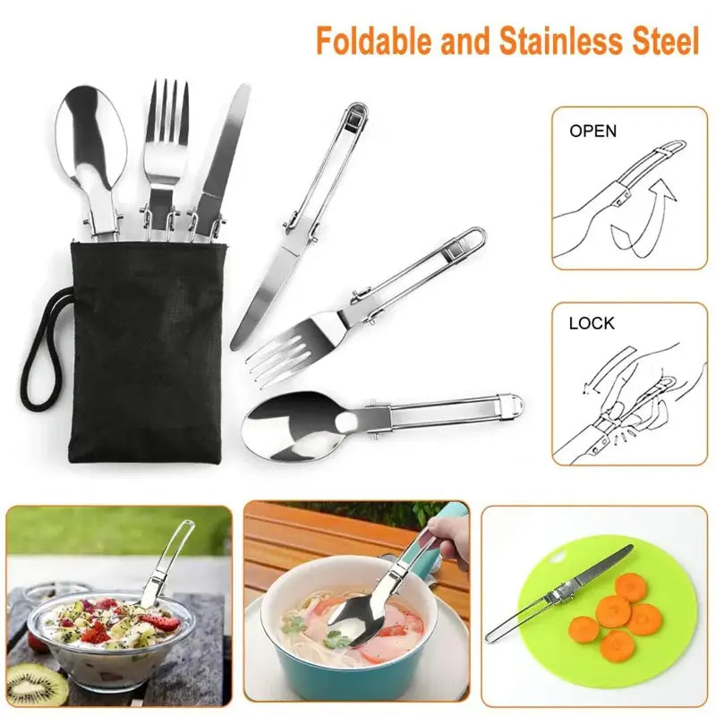 TakeFunGOGOGO Compact 2-Person Camping Cookware Set TakeFunGOGOGO