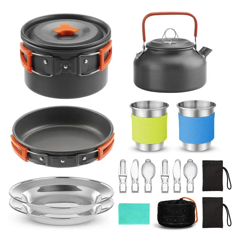 TakeFunGOGOGO Compact 2-Person Camping Cookware Set TakeFunGOGOGO
