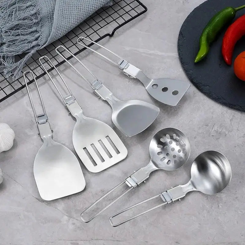 TakeFunGOGOGO Foldable Stainless Steel Spatula-Shovel-Ladle TakeFunGOGOGO