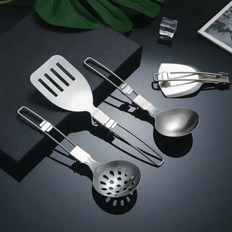 TakeFunGOGOGO Foldable Stainless Steel Spatula-Shovel-Ladle TakeFunGOGOGO