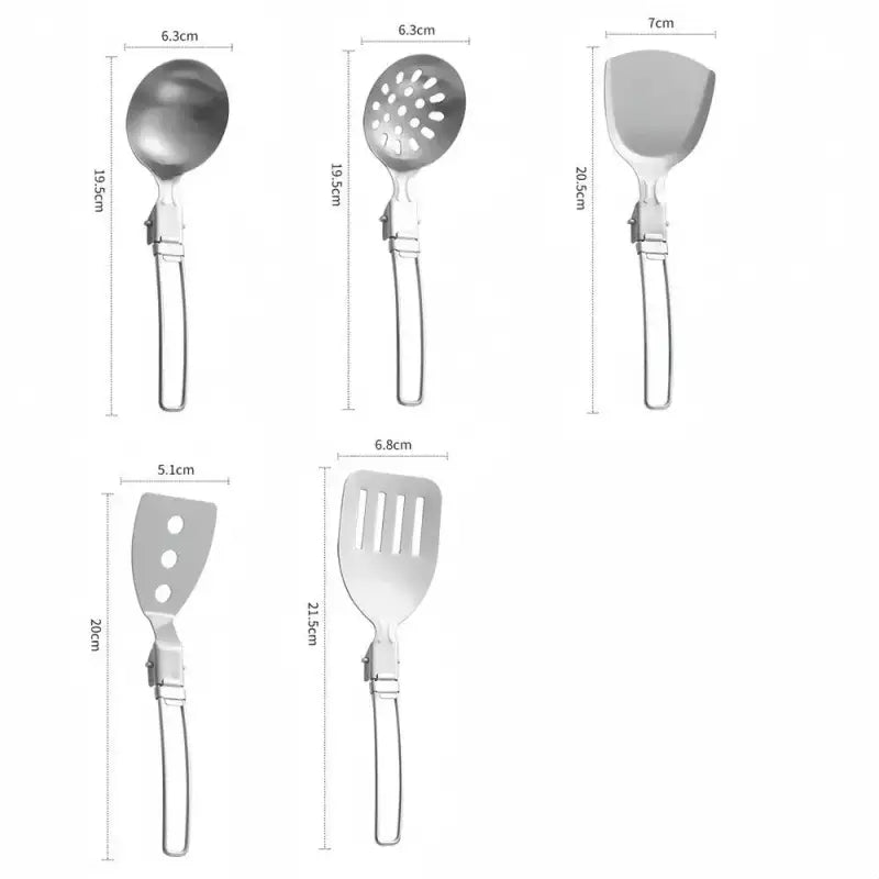 TakeFunGOGOGO Foldable Stainless Steel Spatula-Shovel-Ladle TakeFunGOGOGO
