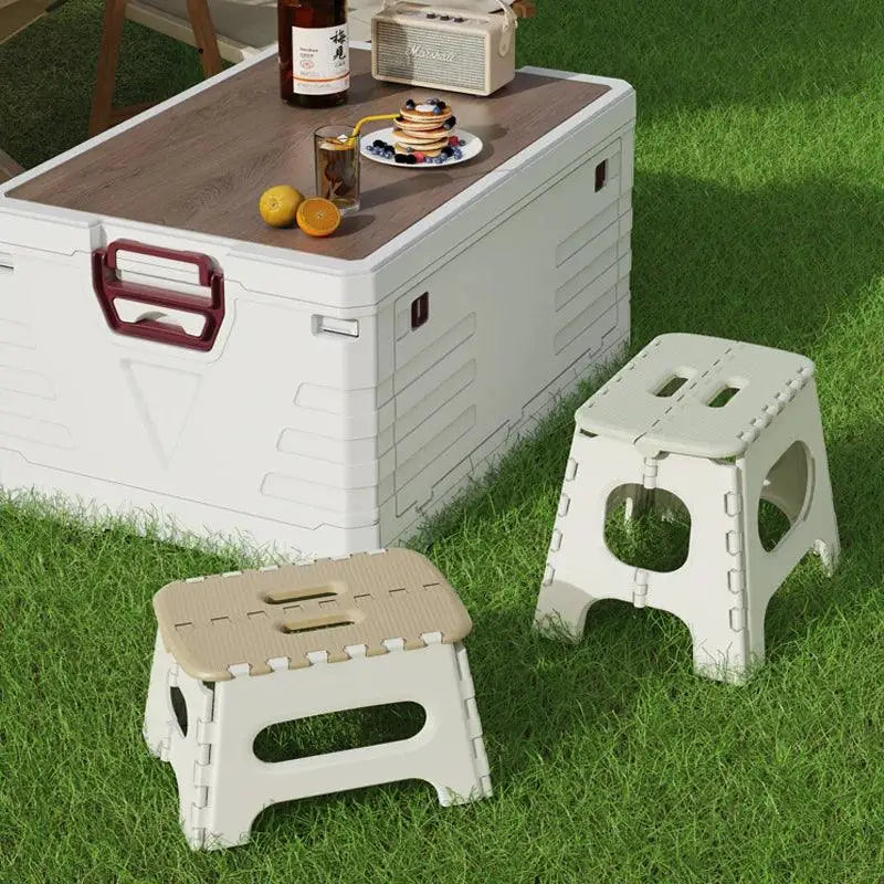 TakeFunGOGOGO Folding Camping Storage Box with Wood Top Cover TakeFunGOGOGO