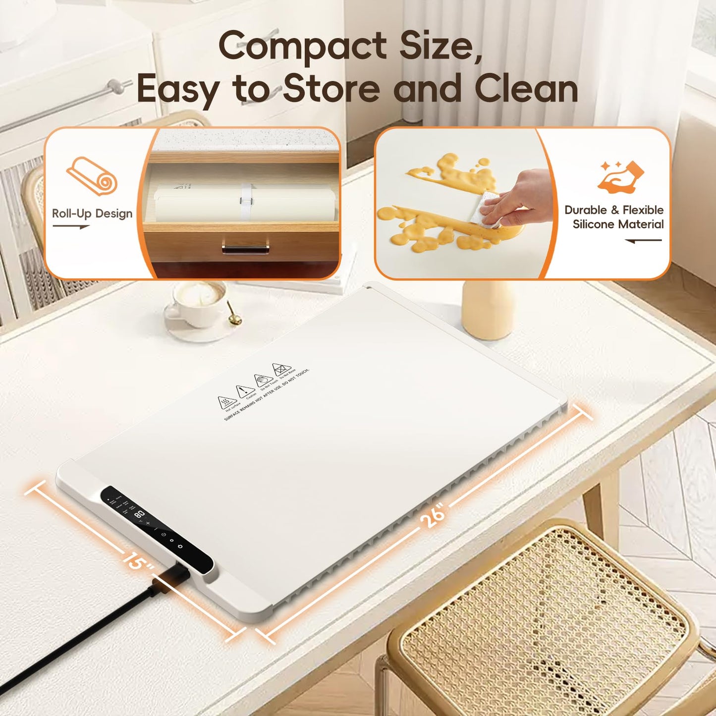 Intelligent Food Warming Mat with Precise Temperature Control and Advanced Heating Technology