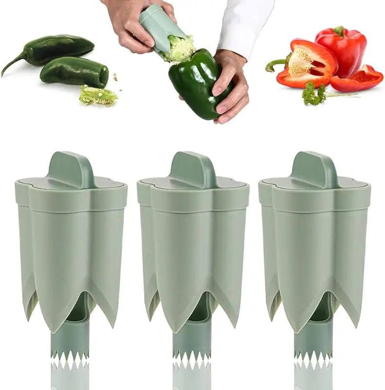 Innovative Pepper Corer with Specially Angled Design for Quick Seed Removal