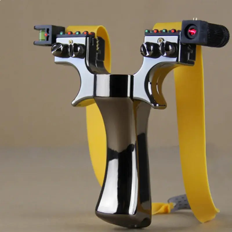 Laser sighted slingshot with a metallic frame and laser sights ┃TFGOGOGO