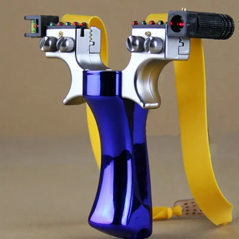 Laser sighted slingshot ┃TFGOGOGO - Colorful metallic frame and blue handle
