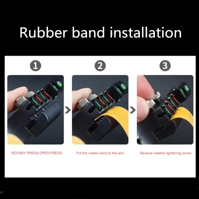Mechanical device for installing rubber bands in laser sighted slingshot┃TFGOGOGO