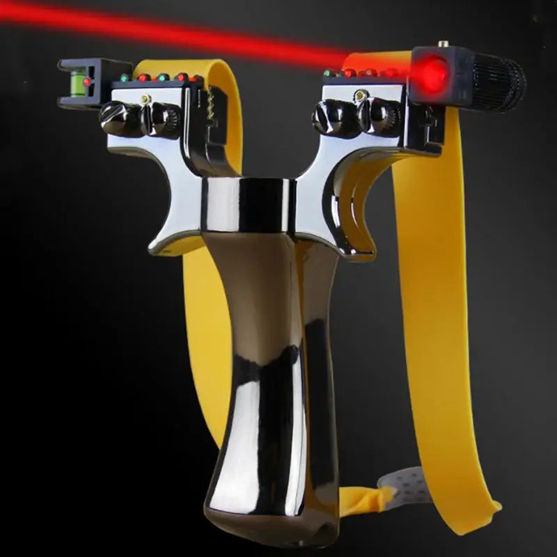 Metallic laser sighted slingshot with advanced laser sight attachment ┃TFGOGOGO