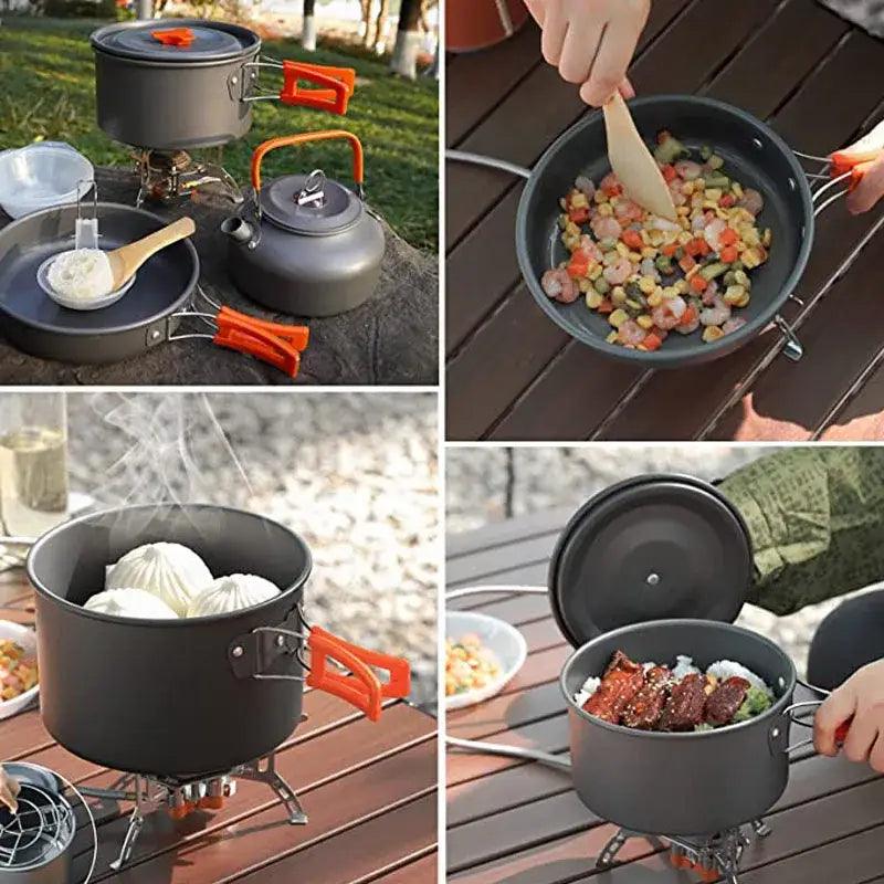 TakeFunGOGOGO Lightweight Aluminum Camping Cooking Set TakeFunGOGOGO
