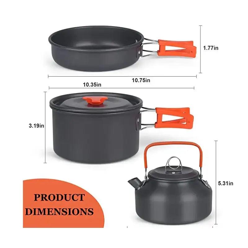 TakeFunGOGOGO Lightweight Aluminum Camping Cooking Set TakeFunGOGOGO