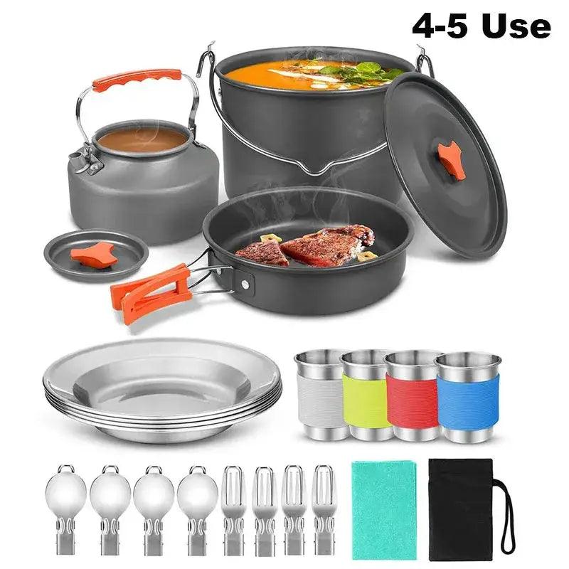 TakeFunGOGOGO Lightweight Aluminum Camping Cooking Set TakeFunGOGOGO