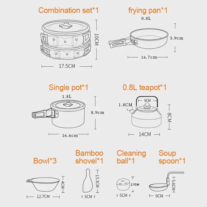 TakeFunGOGOGO Lightweight Camping Cooking Set TakeFunGOGOGO