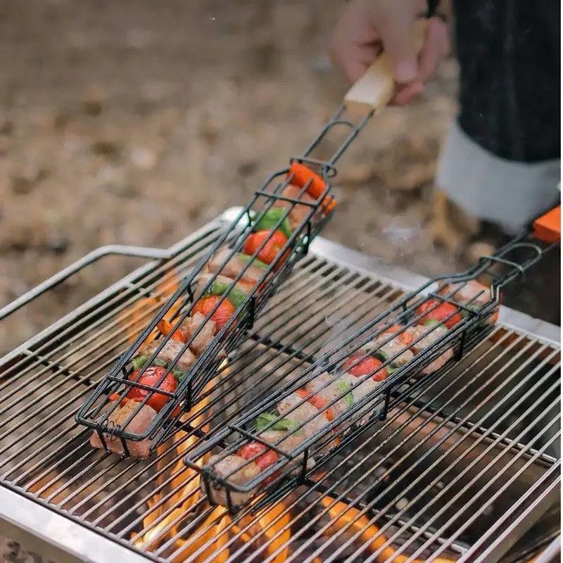 TakeFunGOGOGO Wooden Handle Barbecue Cage TFgogogo