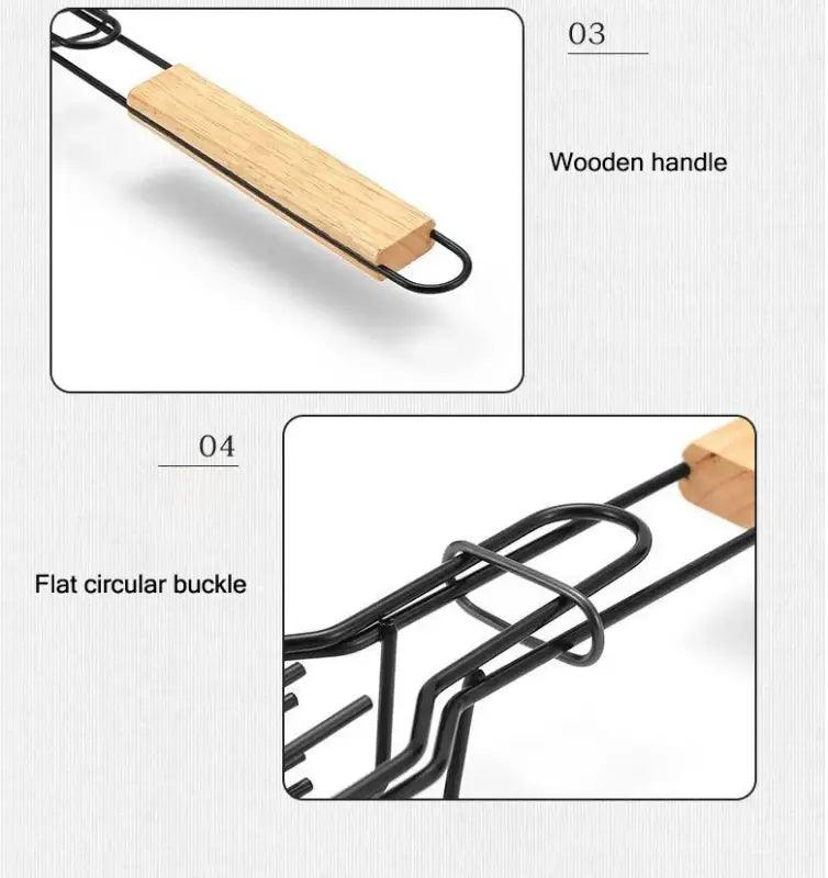 TakeFunGOGOGO Wooden Handle Barbecue Cage TFgogogo