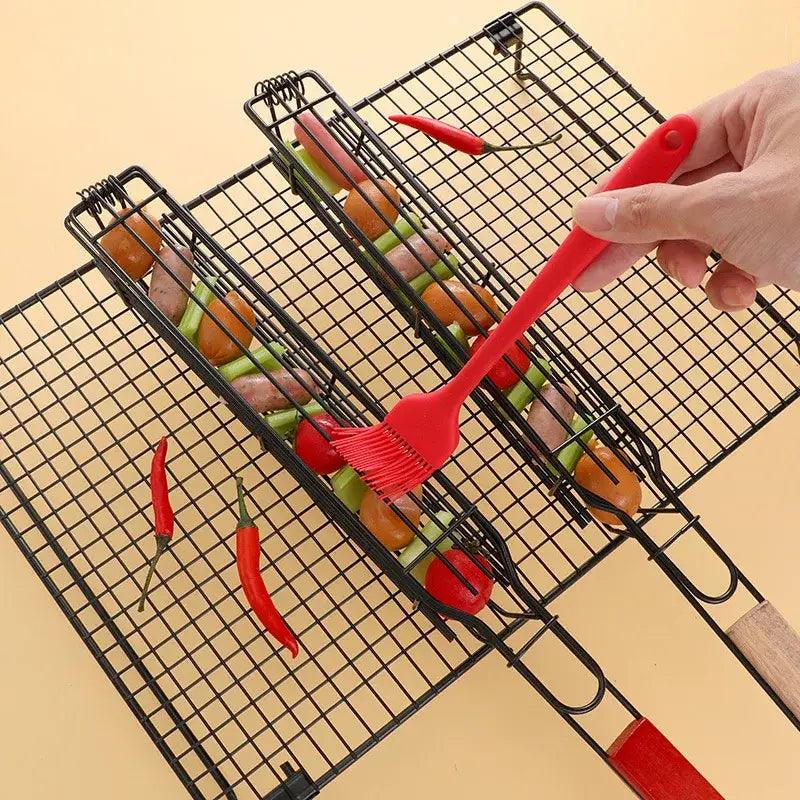 TakeFunGOGOGO Wooden Handle Barbecue Cage TFgogogo