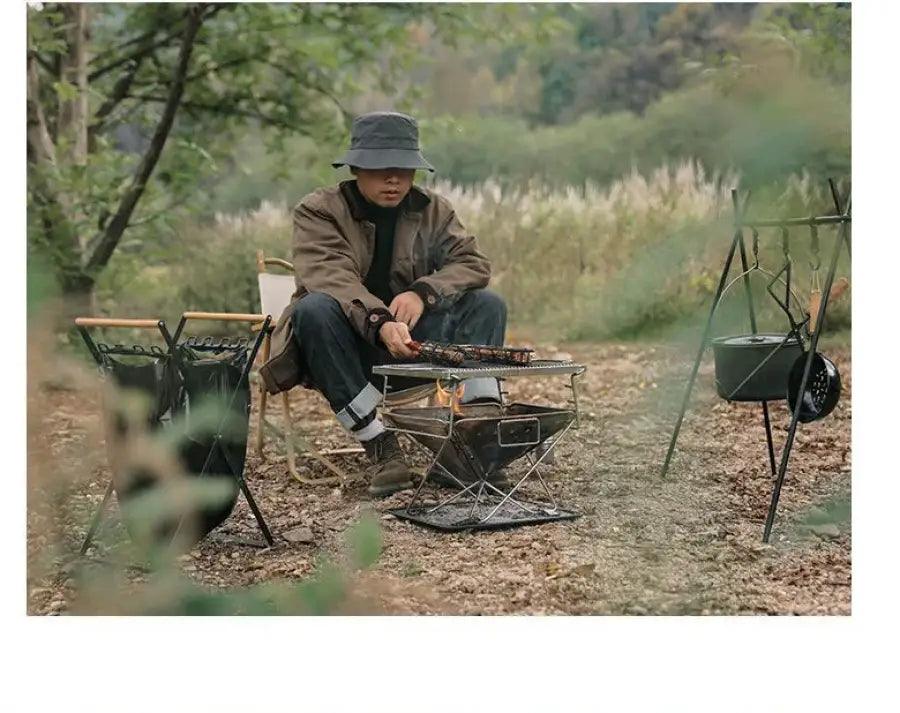 TakeFunGOGOGO Wooden Handle Barbecue Cage TFgogogo