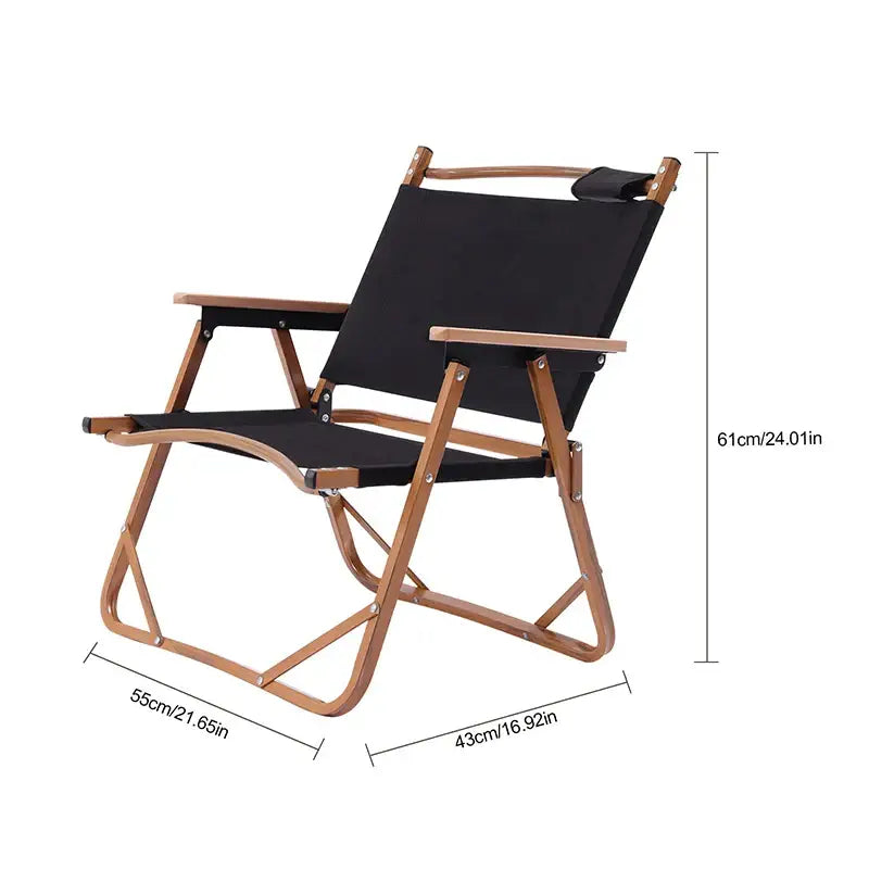 Portable Folding Camping Chair - Black - 折叠椅