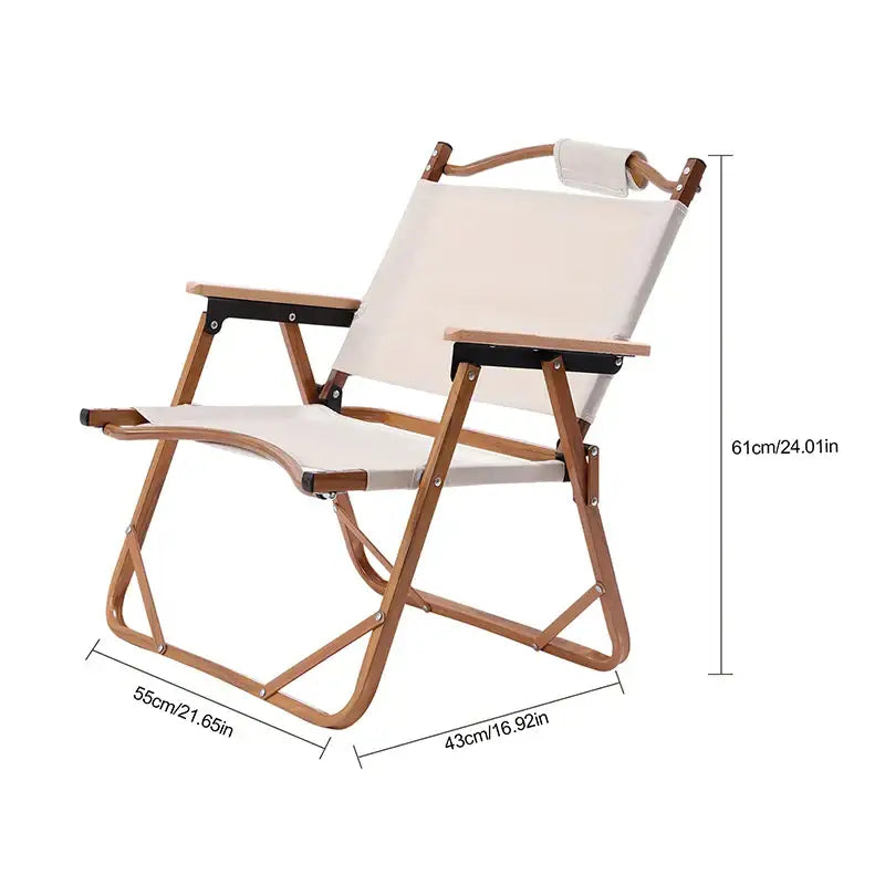 Portable Folding Camping Chair - Rice White - 折叠椅