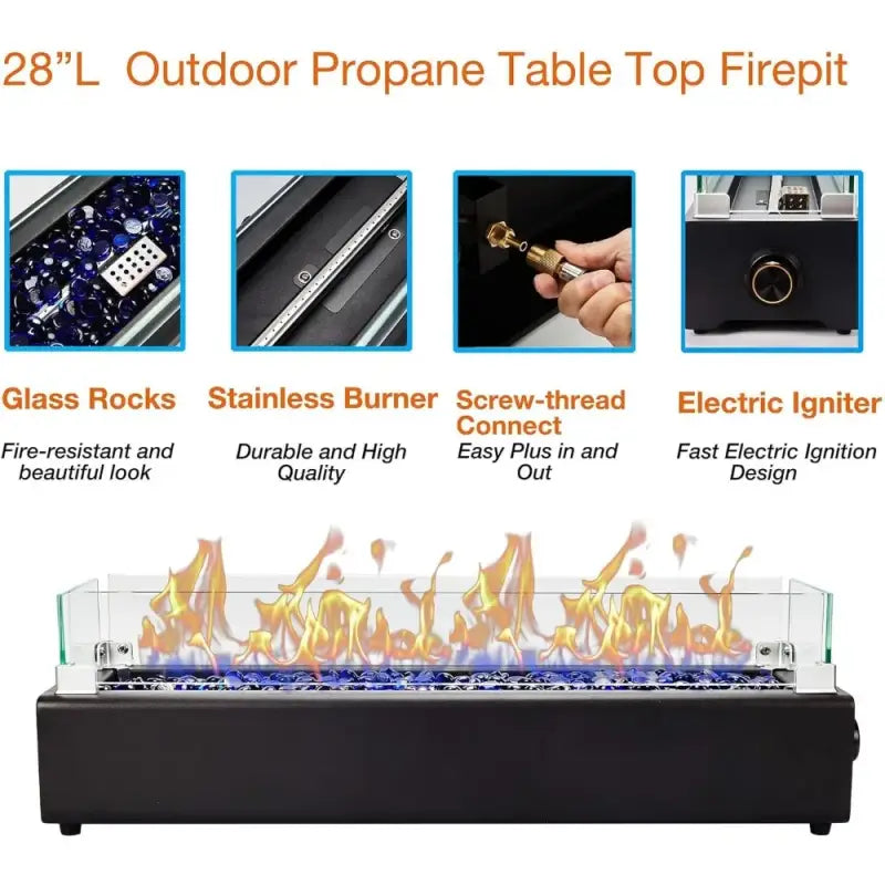 Versatile Tabletop Propane Fire Pit - United States