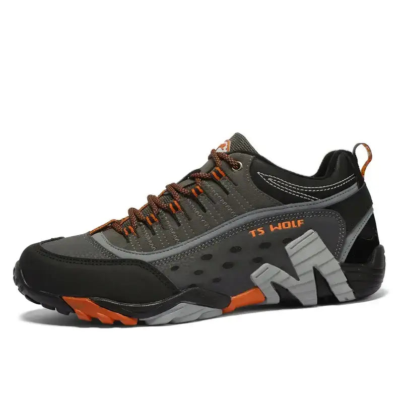 Waterproof Men’s Trekking Shoes - Men-Dark gray-Orange / 35 - 户外鞋
