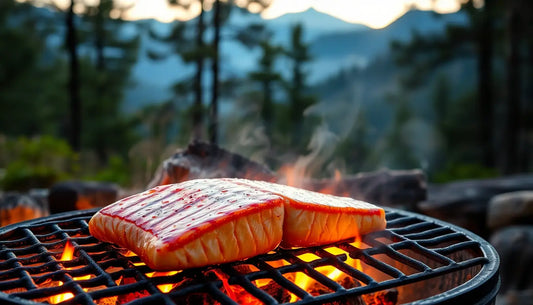 Grilled Teriyaki Salmon Makes Outdoor Dining with Portable Campfire Pits Epic