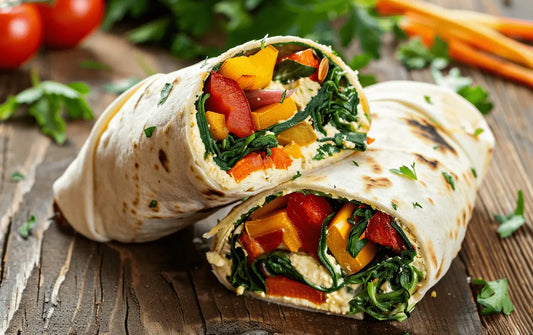 Grilled Veggie & Hummus Flatbread Wraps