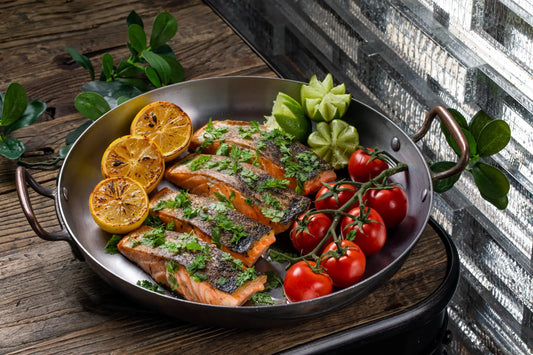 Japanese-Inspired Miso-Glazed Salmon Skewers with Grilled Shishito Peppers