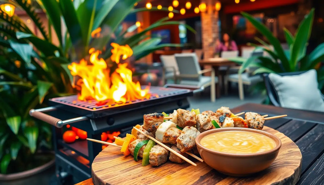 Sunset Serenade with Indonesian Satay Skewers and Peanut Sauce