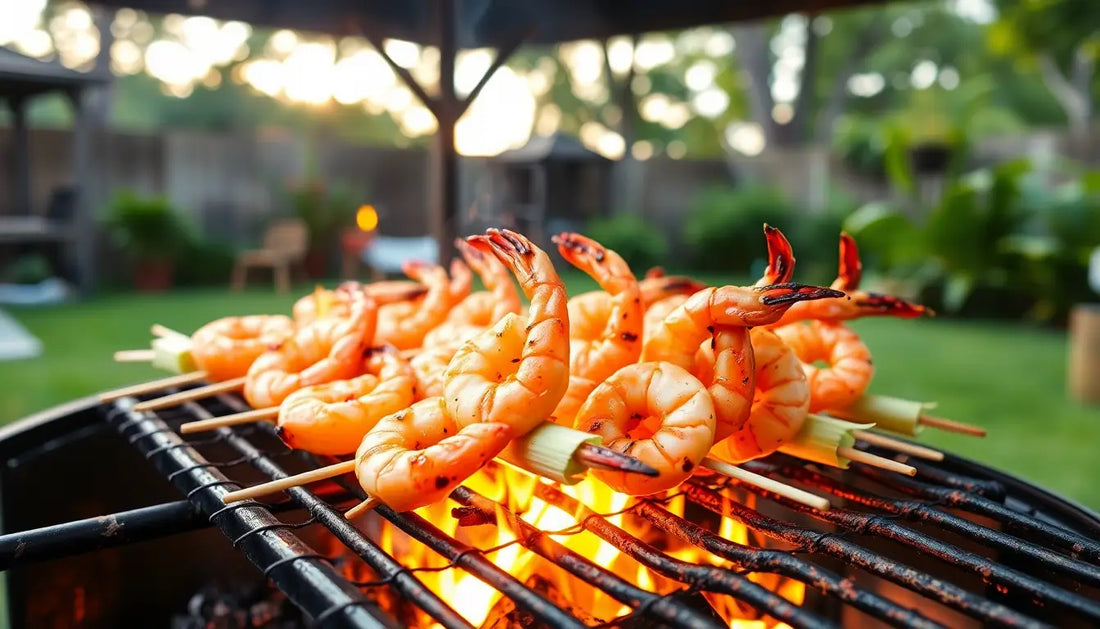 Sunset Shenanigans with Lemongrass Shrimp Skewers by the Fire Pit