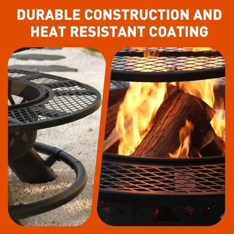 2-in-1 Large Outdoor Fire Pit - United States