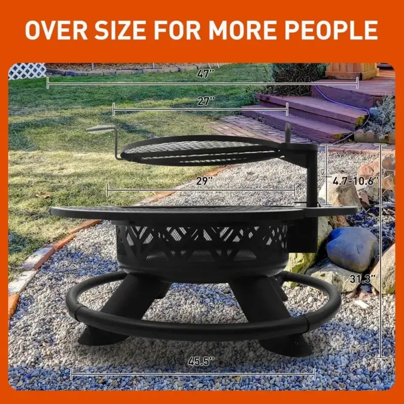 2-in-1 Large Outdoor Fire Pit - United States