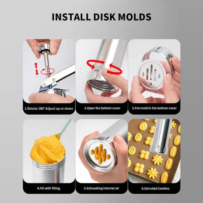 24-piece cookie press for transforming simple dough into beautifully shaped treats