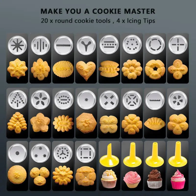 24-piece cookie press for transforming simple dough into beautifully shaped treats