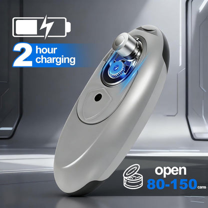 Rechargeable Electric Can Opener: Hands-Free with Magnet & Smooth Edge for Seniors (Black/Grey)