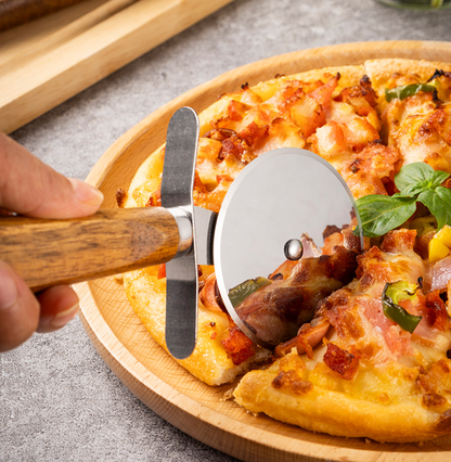 Innovative Utensil Set with Ergonomic Wooden Handles for Stainless Steel Kitchen