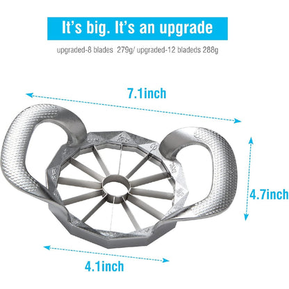 Heavy Duty Apple Slicer: 12-Blade Stainless Steel Corer & Divider with Pitter