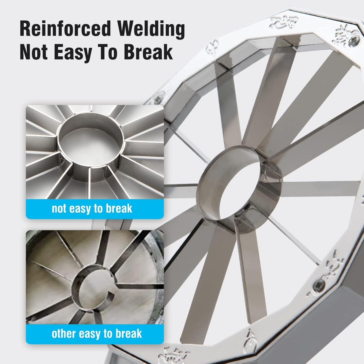 Heavy Duty Apple Slicer: 12-Blade Stainless Steel Corer & Divider with Pitter