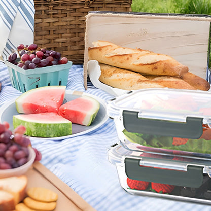 8-Pack 30oz Glass Containers: Airtight Lids for Microwave/Oven/Freezer & Dishwasher Safe - Take Fire