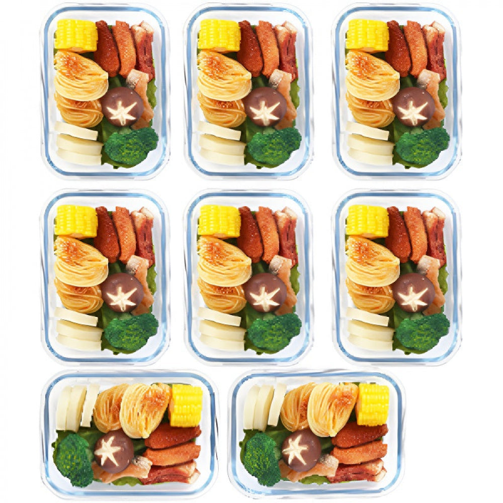 8-Pack 30oz Glass Containers: Airtight Lids for Microwave/Oven/Freezer & Dishwasher Safe - Take Fire