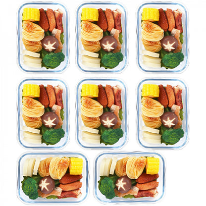 8-Pack 30oz Glass Containers: Airtight Lids for Microwave/Oven/Freezer & Dishwasher Safe - Take Fire