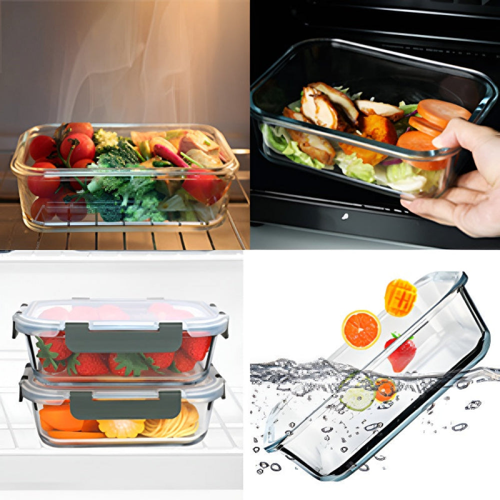 8-Pack 30oz Glass Containers: Airtight Lids for Microwave/Oven/Freezer & Dishwasher Safe - Take Fire