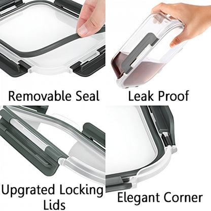 8-Pack 30oz Glass Containers: Airtight Lids for Microwave/Oven/Freezer & Dishwasher Safe - Take Fire