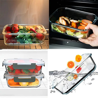 8-Pack 30oz Glass Containers: Airtight Lids for Microwave/Oven/Freezer & Dishwasher Safe - Take Fire