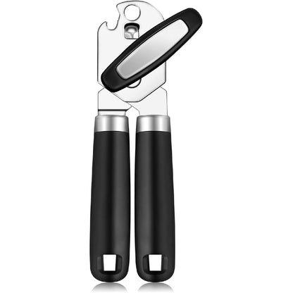 Heavy Duty Manual Can Opener: Stainless Steel with Ergonomic Grip & Smooth Edge