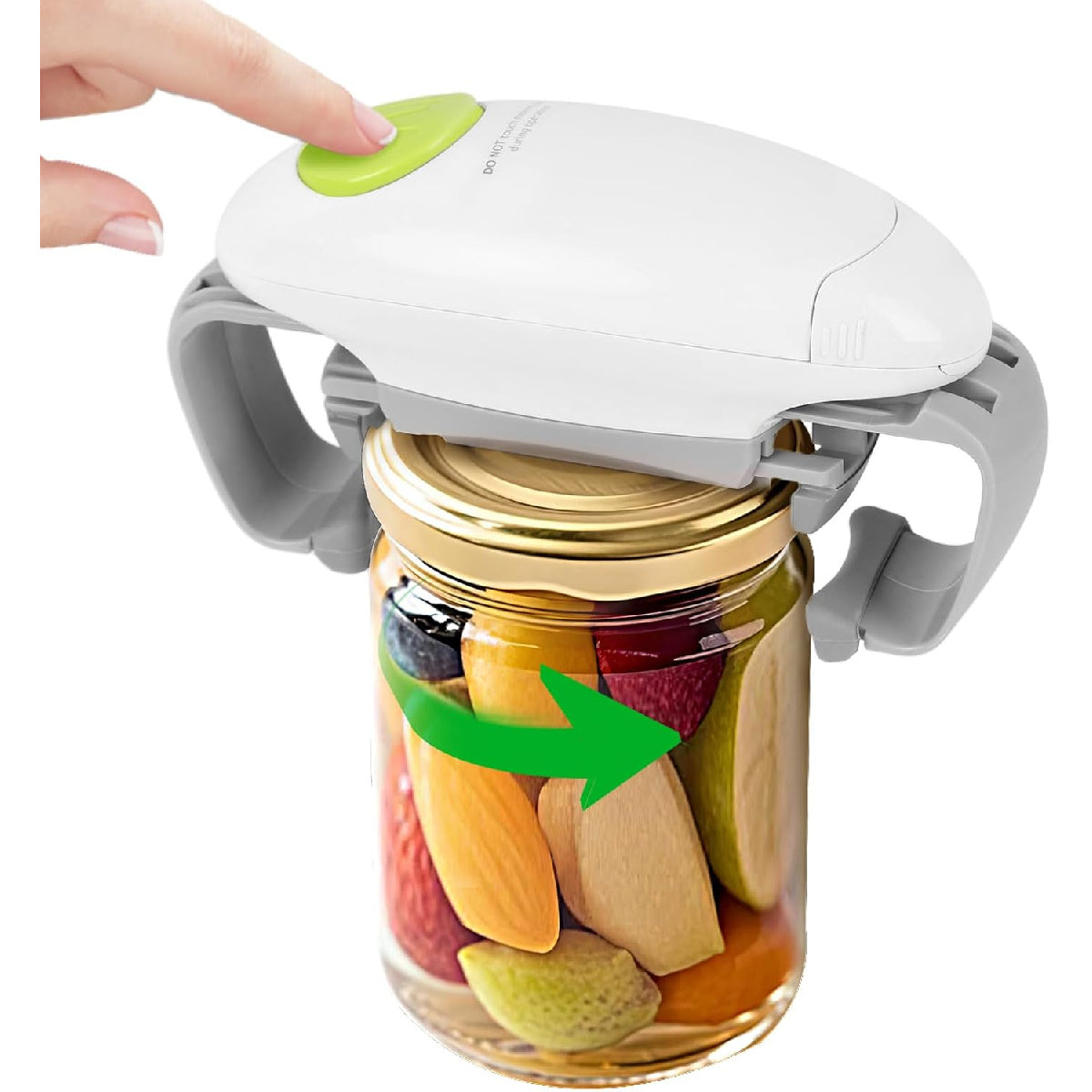 Automatic Jar Opener: One-Button Design for Seniors & Weak Hands, Fits Most Lids