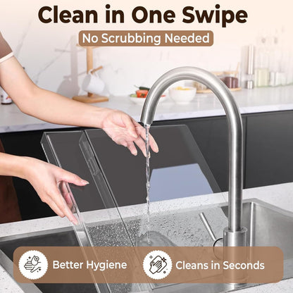 Acrylic Cutting Board with Scrap Bin: Non-Slip Design & Counter Lip (17"x13.2") - Take Fire