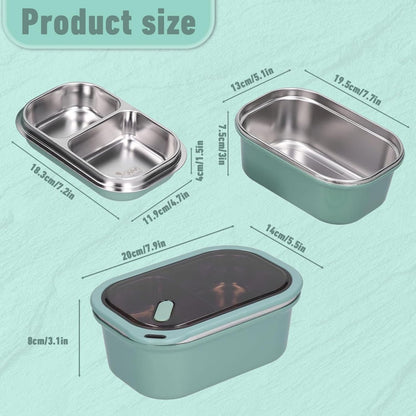 Adult Bento Lunch Box: 1200ml 2-Layer Design with Spoon for Office & Travel - Take Fire